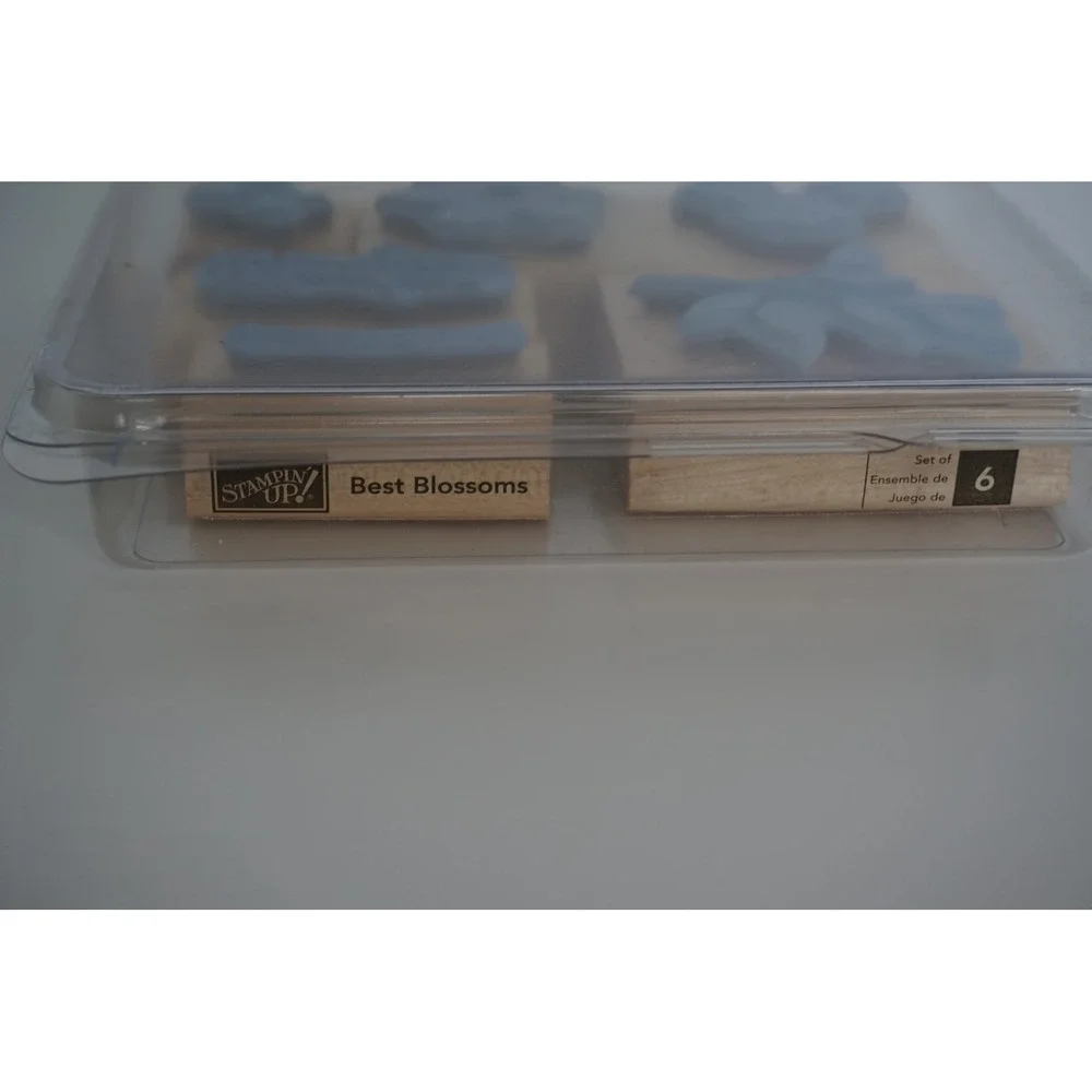 Stampin Up Best Blossoms Wood Mount Rubber Stamp Set 6pc Floral Thank You 2006